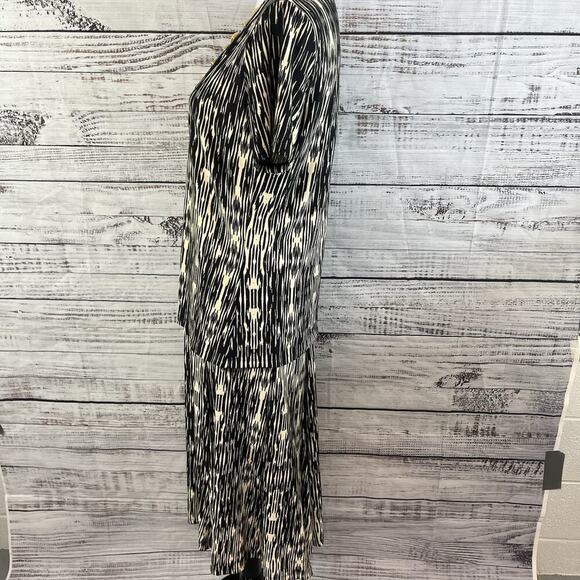 JM Collection 2pc Skirt Blouse Set Outfit size Small Black Camel Slinky Peasant - Picture 8 of 10